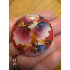 STUNNING Vintage Floral Brooch and Pendant with Silver Tone Back